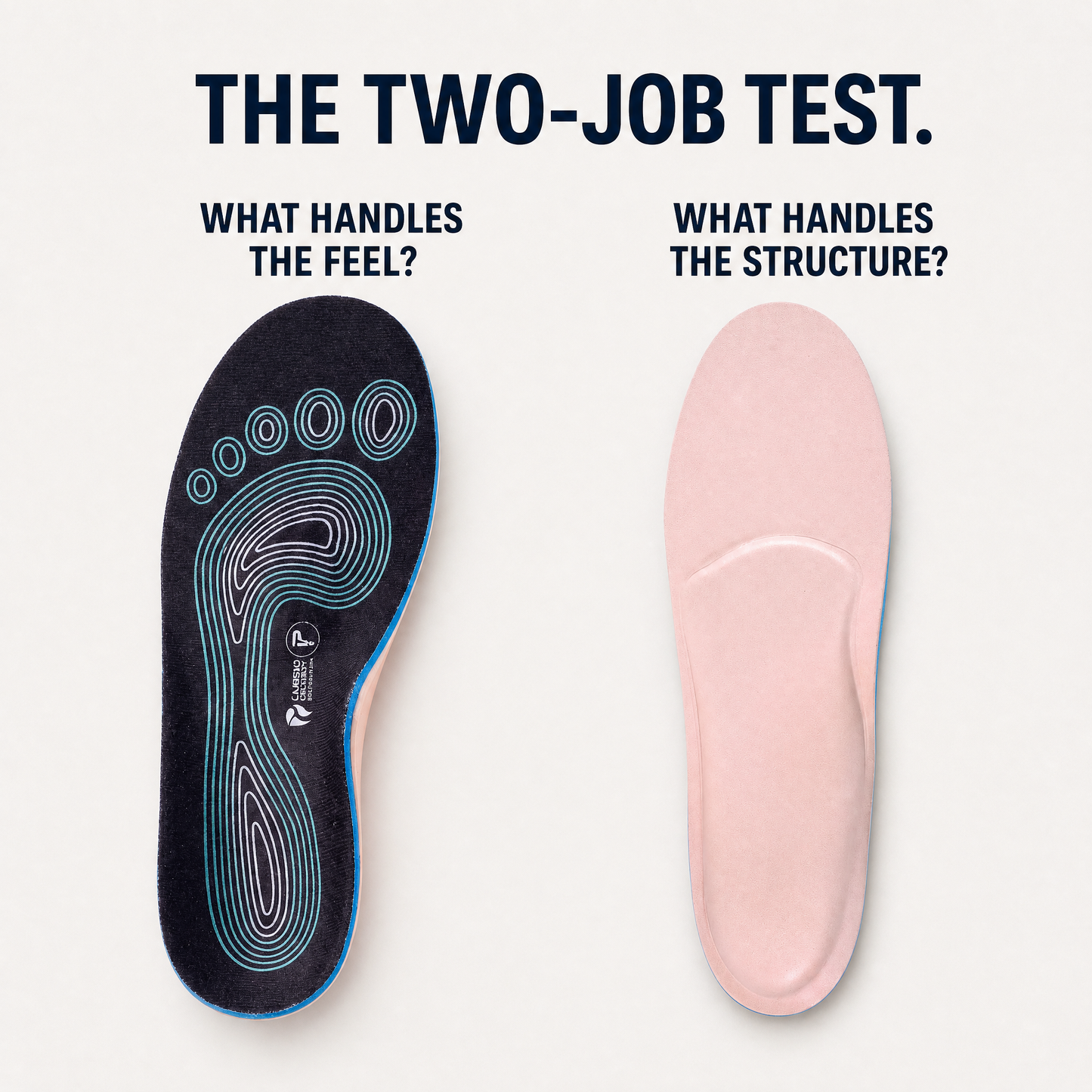 ARVIENO Two-Job Test: real top surface for feel and real molded underside for structure.
